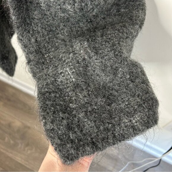 WILFRED Aritzia Long Cardigan Sweater Duster Mohair Wool Blend Belted Gray XXS - Picture 15 of 16